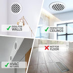 SABA Home Decor Air Vent Cover Grille - Acrylic Plexiglass 8 Round Duct Opening (10 Round Overall) White Finish Decorative Register Covers for Walls and Ceilings NOT for Floor USE, Venetian (1PCs)
