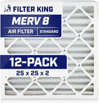 Best 25x25x2 Air Filters | 12 Pack | MERV 8 HVAC Pleated AC Furnace Filters, Protection Against Mold and Pollen, Allergen Reduction | Actual Size (24.5x24.5x1.75)