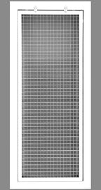 HVAC Premium 8" x 34" Cube Core Eggcrate Return Air Filter Grille for 1" Filter - Aluminum - White [Outer Dimensions: 10.5" x 36.5]