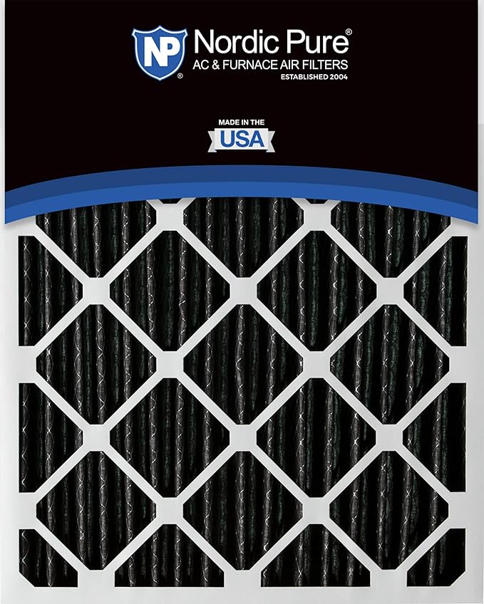Nordic Pure 12x24x1 (Actual Size: 11 1/2 x 23 1/2 x 3/4) Furnace Air Filters MERV 8 Pleated Plus Carbon 4 Pack