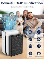 3000 Replacement Filter Compatible with Air Doctor AD3000 Version Air Purifier, Not for AD3500, 2 Carbon Filters & 4 PreFilters – Compare to Part #ADF3002 ADF3003