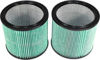 HQRP High Efficiency H14 HEPA Cartridge Filter 2-pack Replacement for Shop-vac 90350 90340 90304 9035033 90344, Fits most 4-16 Gallon Shop-Vac Wet/Dry Vacuums, Washable and Reusable, Green