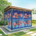 Independence Day Waterproof Outdoor Curtains for Patio, Windproof Weatherproof Curtains with Weighted Hem, Hot Air Balloon Patriotic Star Light Filtering Privacy Drapes for Porch 54"x 108" 2 Panels
