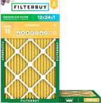 Filterbuy 12x24x1 Air Filter MERV 11 Superior Pet & Allergy Defense (2-Pack), Electrostatic Pleated HVAC AC Furnace Filters Replacement, Made in USA (Actual Size: 11.50 x 23.50 x 0.75)