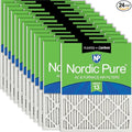 Nordic Pure 18x24x1 (Actual Size: 17 1/2 x 23 1/2 x 3/4) Pleated Air Filters MERV 13 Plus Carbon 24 Pack