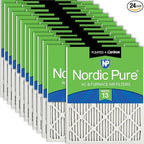 Nordic Pure 18x24x1 (Actual Size: 17 1/2 x 23 1/2 x 3/4) Pleated Air Filters MERV 13 Plus Carbon 24 Pack