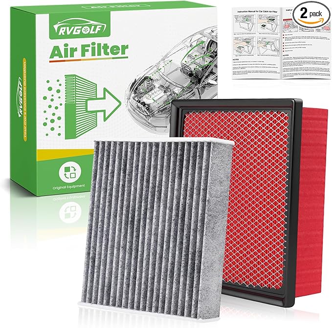 Engine+Cabin Air Filters Fit for 2011-2025 2026 Dodge Durango, 2011-2021 Jeep Grand Cherokee, 2022 Grand Cherokee WK(ALL FIT 3.6L/5.7L/6.4L) Engine Air Filter Kit Accessories# CF11183 CA10755