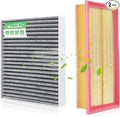 Engine & Cabin Air Filter Set for Volkswagen Atlas 2018-2024 2025 2026 2.0L 3.6L VW Atlas Air Filter for Car Replacement CF11643 3QF129620 Car Accessories-2 Pack
