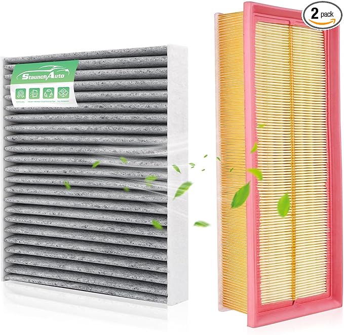 Engine & Cabin Air Filter Set for Volkswagen Atlas 2018-2024 2025 2026 2.0L 3.6L VW Atlas Air Filter for Car Replacement CF11643 3QF129620 Car Accessories-2 Pack