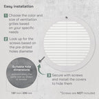 Vent Systems 8" Inch (Opening Dimensions) White Soffit Vent Cover - Plastic Round Air Vent Grille - Built-in Mesh Screen - HVAC Register Louver for Bathroom, Home, Kitchen