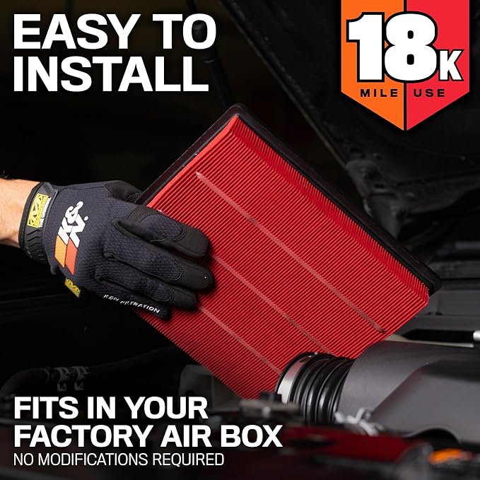 K&N Engine Air Filter:Long Life 18,000 Mile Replacement AirFilter:Compatible with 2007-2021 Ford/Lincoln Truck and SUV(F150, F150 Raptor,Expedition,Navigator, F250, F350, F450, F550, F650),KNA-2385