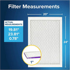 Filtrete 20x24x1 AC Furnace Air Filter, MERV 12, MPR 1500, CERTIFIED asthma & allergy friendly, 3 Month Pleated 1-Inch Electrostatic Air Cleaning Filter, 6-Pack (Actual Size 19.81x23.81x0.78 in)