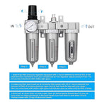 NANPU 3/4" NPT Industrial Grade 3 Stage Air Drying System - Particulate Filter, Coalescing Filter, Desiccant Dryer & Air Regulator, Metal Bowl, Manual Drain, Suitable for Paint Spray＆ Plasma Cutter