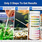 Aquarium Test Kit |150 Strips | Aquarium Test Strips 11-in-1 | Quick Accurate Freshwater&Saltwater Fish Tank Water Test Testing Kit for Ammonia,pH,Nitrate,Nitrite,Hardness,Chlorine,Carbonate