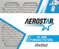 Aerostar 20x25x2 MERV 8, Pleated Air Filter, 20x25x2, Box of 6, Made in the USA