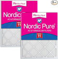 Nordic Pure 16x30x1 (Actual Size: 15 3/4 x 29 11/16 x 3/4) Tru Mini Pleat MERV 11 AC Furnace Air Filters – 2.5X More Media for Extended Durability & Superior Filtration - 2 Pack