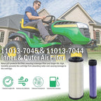 Kefly Inner & Outer Air Filter 11013-7044 11013-7045 Replaces Kawasaki 11013-7019, 11013-7020, Kohler 25 083 01, 25 083 04, Kubota TA040-93220, TA040-93230, John Deere M131802 M131803 (2 pcs)