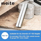 meite Heavy Duty Staples, 1/4 Inch Length T-50 Staples for Staple Gun, Galvanized, 20 Gauge 3/8" Crown, Compatible with T-50 Staple Gun, Ideal for Upholstery, Construction, Furniture (1,512 Counts)