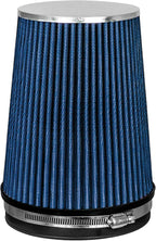 Mortar Aftermarket Auto Air Filter – 6 In Flange ID Car Enthusiast Class Universal Cold Air Intake Gulps in More Air for More Engine Power & Passionate Induction Sound, Length 8 In, Blue