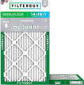 Filterbuy 14x30x1 Air Filter MERV 8 Essential Dust & Allergy Defense (2-Pack), Electrostatic Pleated HVAC AC Furnace Filters Replacement, Made in USA (Actual Size: 13.88 x 29.88 x 0.75)