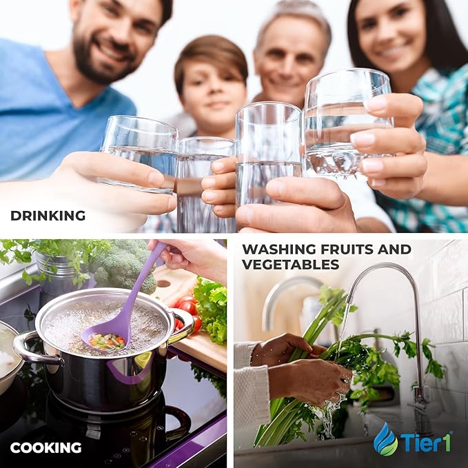 Tier1 1 Micron 10x4.5 Water Filter | Spun Wound Polypropylene Whole House Sediment Water Filter | Replacement for Pentek DGD-2501, 155359-43, SDC-45-1001 | 4.5 x 10 Water Filter Cartridge (4-Pack)