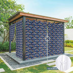 Fish Outdoor Curtains for Patio Vintage National Wind Fish Blue Waterproof Outside Curtains with Grommet Top Weatherproof Curtain for Cabana Pergola Gazebo, 1 Panel, 54" W x 95" L