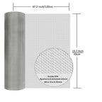 304 Stainless Steel Mesh Screen#30Mesh -Size:15.7"x47.2"(40x120cm), for Home, Garden and Farm. Window or Door Filter, Guards Against Pests Like Mice, Snakes, and Rodents. Easy to Cut and Install.