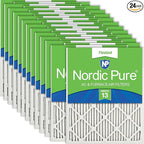 Nordic Pure 12x25x1 (Actual Size: 11 3/4 x 24 3/4 x 3/4) Pleated MERV 13 Air Filters 24 Pack