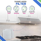 Bagean Stove Vent Filter 8x8 inch BCC024600 Compatible with Ventline Range Hood Filter Replacement for Kitchen Exhaust Fan - Aluminum Screen Blocks Grease & Filters Over Oven Air (2-Pack)