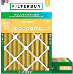 Filterbuy 18x24x4 Air Filter MERV 11 Superior Pet & Allergy Defense (2-Pack), Electrostatic Pleated HVAC AC Furnace Filters Replacement, Made in USA (Actual Size: 17.50 x 23.38 x 3.63)