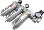 1" NPT SUPER DUTY Industrial Grade 4 Stages Filter Coalescing Desiccant Dryer Regulator System For Compressed Air Lines, Metal Bowls, Great For Paint Spray And Plasma Cutter (MANUAL DRAIN)