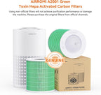 AIRROMI A2001 HEPA Air Purifier Replacement, 3-In-1 Original Filter, Removes 99.97% of 0.3 Micron Particles, Green Activated Carbon Filter - Toxin Absorber Specialty-1 Pack