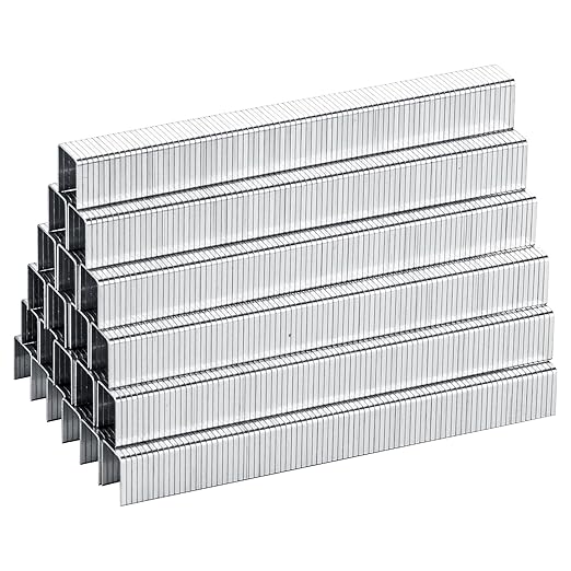 meite T-50 Staple Gun Staples, 1/2 Inch Heavy Duty Staples, Galvanized 20 Gauge 3/8 Inch Crown Staple for Upholstery, Construction, Furniture (10 Packs)