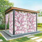Cherry Flowers Outdoor Curtains for Patio Spring Flower Vintage Watercolor Waterproof Outside Curtains with Grommet Top Weatherproof Curtain for Cabana Pergola Gazebo, 2 Pack, 54" W x 108" L