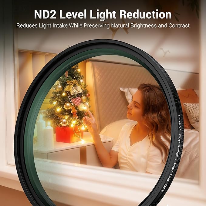 58mm Black Diffusion 1/4 & Reflectivity CPL 2 in-1 Filter with Lens Cap, Dreamy Softens Highlights with Effective Polarization, Mist Cinematic Polarizer Effect Filter with ND2 Reduction
