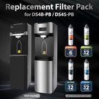 iSpring F5DS-PB Full Filter Replacement Set for DS4B-PB & DS4S-PB Bottleless Water Dispensers, Includes 2x FPDS, 1x FGKDS, 1x FCPBDS and 1x FTDS, Up to 12 Months Based on Usage & Water Quality