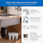 Aquasana Under Sink Water Filter | 3-Stage Filtration | Certified to Reduce up to 99.99% of PFAS, Lead, Chlorine, & More | Under Counter Drinking Water Filter | Brushed Nickel Faucet | AQ-6300-BN