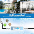 Misters for Outside Patio, Outdoor Water Misting Cooling System w Filter, 60FT|18M. Backyard Mist Kit for Garden, Greenhouse, Fan,Deck,Umbrella,Canopy,Pool,Porch,Trampoline,Park,BBQ Party Accessories