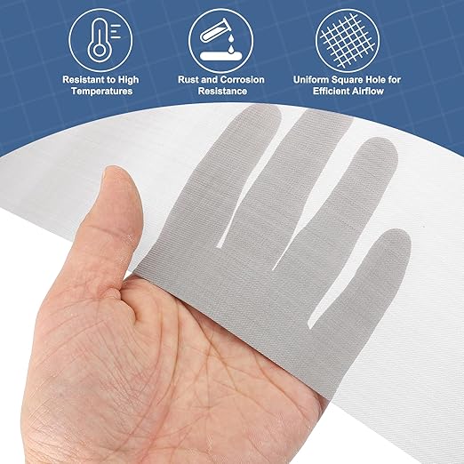 uxcell 120 Mesh 39" x 12" Woven Wire Mesh, 304 Stainless Steel Air Vent Filter Screen, Window Screen Mesh for DIY Projects Vents Cover Filtration Animals Fence