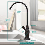 Metpure Non-airgap NSF Certified RO Faucet Reverse Osmosis Drinking Water Filtration System Water Dispenser Spout (Venetian Bronze). Vase Style with Faucet Wrench.