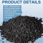 Timgle Bulk Water Air Filter Activated Charcoal Coconut Hull Granular Activated Carbon 10-18 Mesh Water Distiller Charcoal Filters Media for Filtration(30 Lbs)