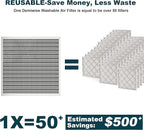 16x20x1 Reusable Air Filter, Washable, MERV 8, Permanent Electrostatic Air Filter, Lasts a Lifetime, Breathe Safely at Home or in the Office
