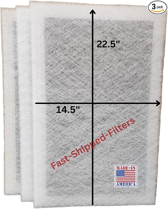 Fast-Shipped-Filters 3 Pack 16x25 Replacement Filter Pads Compatible with Dynamic Air Cleaner 16x25 Refill White