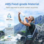 Waterdrop Gravity Water Filter Straw, Camping Water Filtration System, Water Purifier Survival for Travel, Backpacking and Emergency Preparedness, 0.1 Micron, 3 Pack, Light Blue