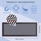 8 Pack Strong Magnetic Floor Vent Cover - PVC Mesh Register for Wall Ceiling Floor Catch Debris Hair Insect (Black, 4 x 10 Inch)