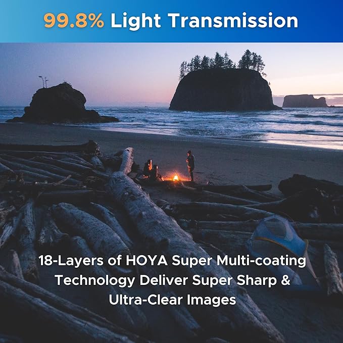 Hoya EVO Antistatic 105mm UV Filter — Camera Filters with 16-Layer SMC Coating, 5mm Thick, UV Optical Glass for Superior Resolution - Dust, Stain & Scratch-Resistant for Clear & Distortion-Free Images