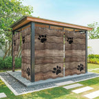 Wood Grain Outdoor Curtains for Patio Claws Animals Wooden Brown Vintage Waterproof Outside Curtains with Grommet Top Weatherproof Curtain for Cabana Pergola Gazebo, 1 Panel, 54" W x 95" L