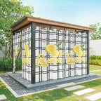 Lemon Outdoor Curtains for Patio Lemon Leaves Summer Plaid Buffalo Waterproof Outside Curtains with Grommet Top Weatherproof Curtain for Cabana Pergola Gazebo, 2 Pack, 54" W x 95" L