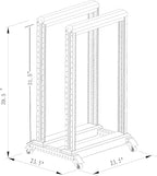 Raising Electronics Server Rack Open Frame Rack 4 Post 19 inch Adjustable Server/Audio Rack Cold Rolled Steel(15U,17 Depth)