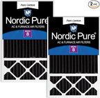 Nordic Pure 16x25x5 (Actual Size: 15 3/4 x 24 3/4 x 4 3/8) Honeywell/Lennox Replacement Odor Reduction Merv 8 Filter 2 PK